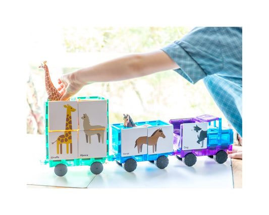 MAGNETIC TILE TOPPERS – ANIMAL DUO PUZZLE PACK 40 PC