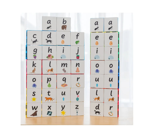 MAGNETIC TILE TOPPERS – ALPHABET LOWER CASE PACK 40 PIECE